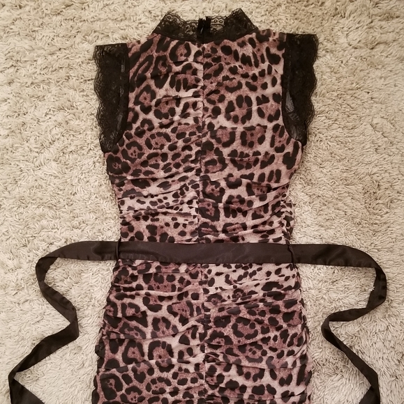 Leopard Print Lace Dress - Picture 2 of 5
